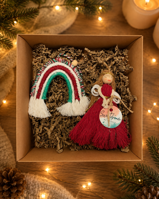 Χειροποίητο Χριστουγεννιάτικο Gift Box – Αγγελάκι & Ουράνιο Τόξο