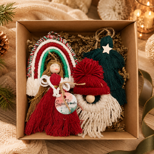 Χειροποίητο Χριστουγεννιάτικο Gift Box – 4 Στολίδια